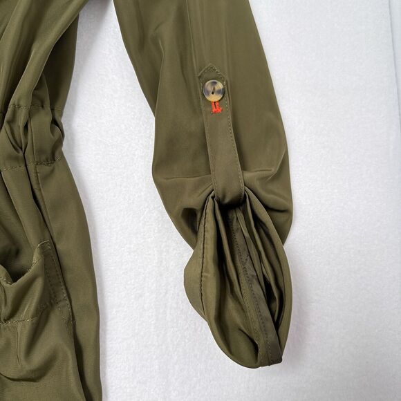 Anthropologie Jacket Size XS Olive Green Gisborne Obi Trench Anorak Coat Open - Picture 5 of 9